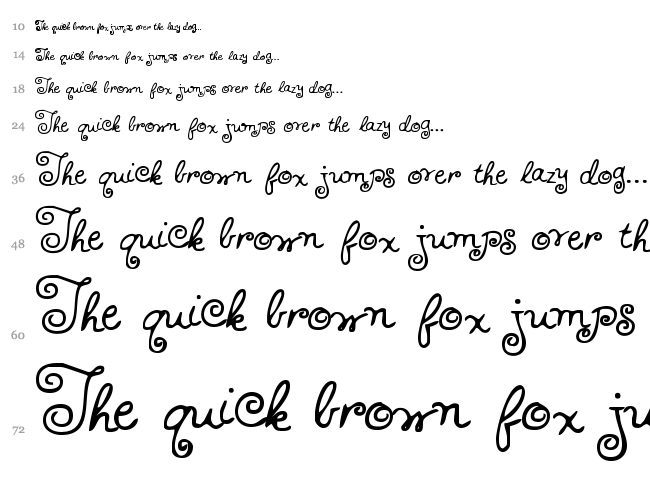 HFF Whirly Whorl font waterfall